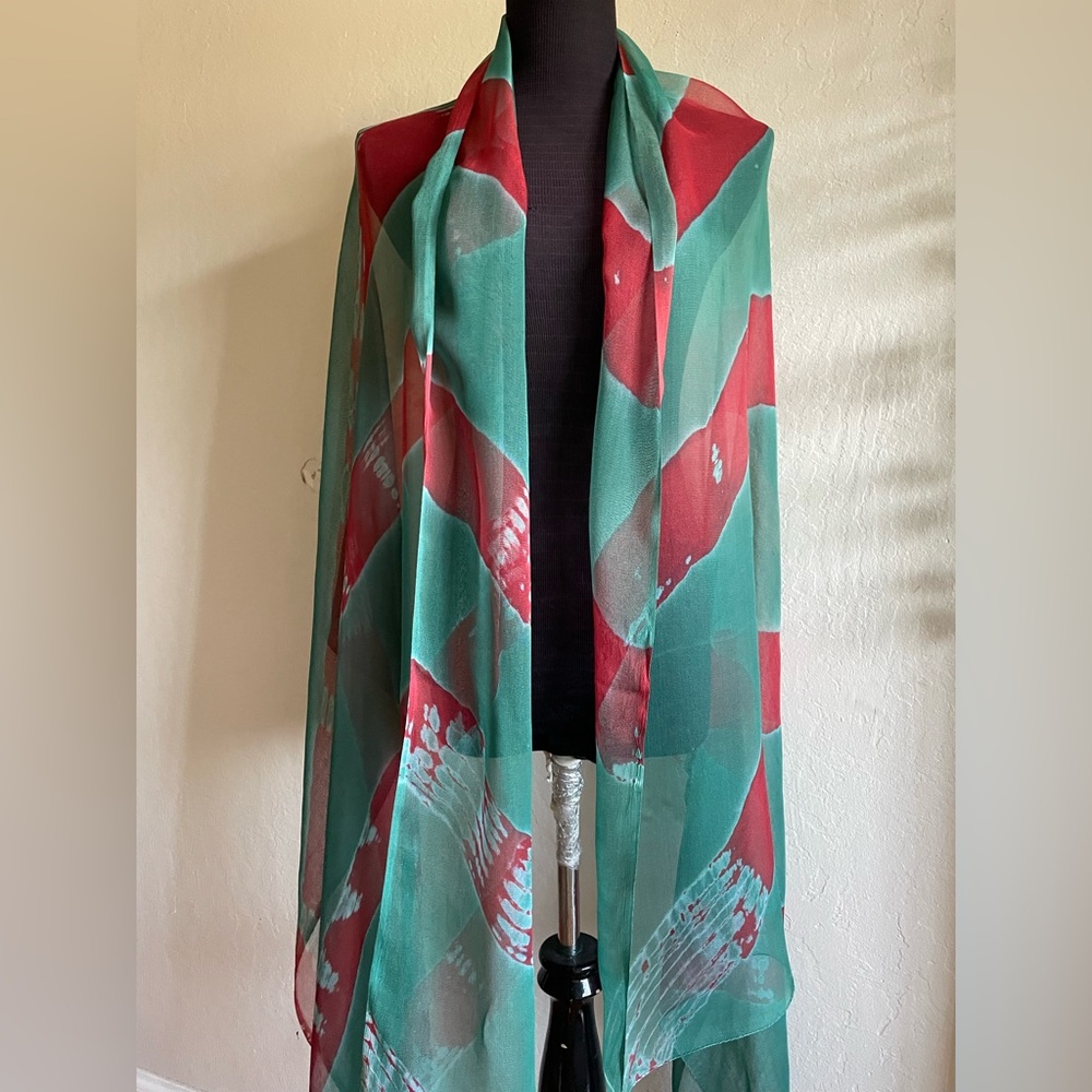 Chiffon silk green wrap